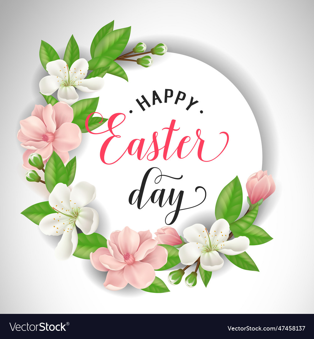 Happy easter day inscription Royalty Free Vector Image