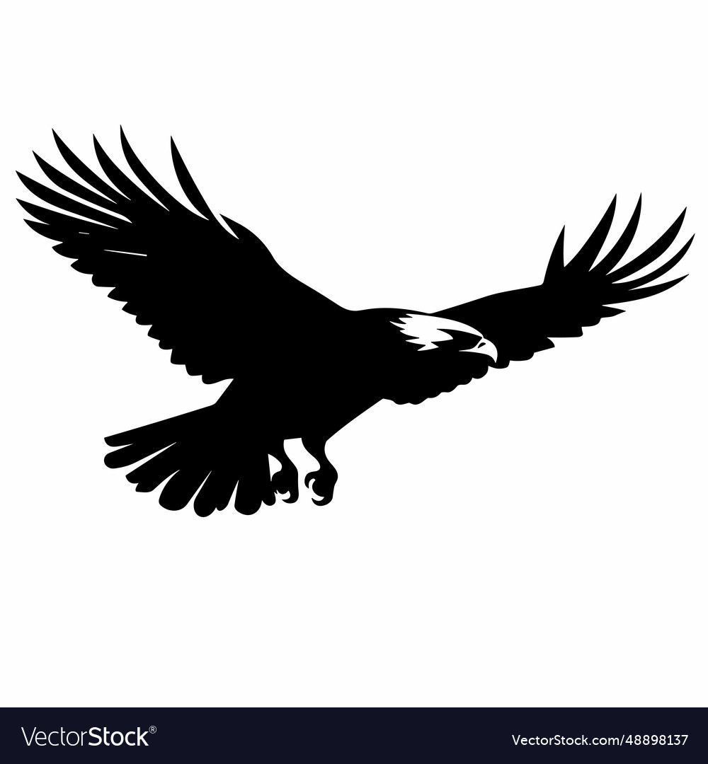 Hawk black icon on white background Royalty Free Vector