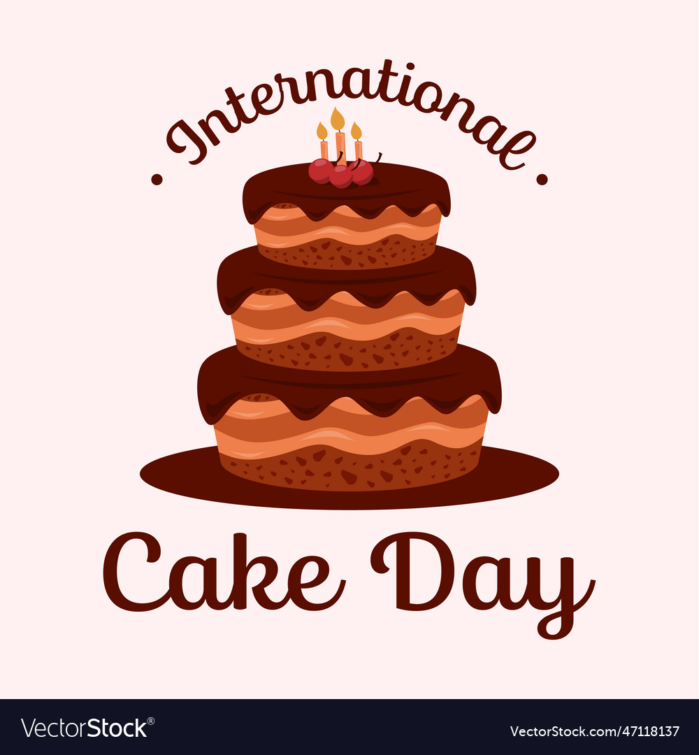Internationaler Kuchentag Kalligraphie Handschrift vector image Internationaler Kuchentag Kalligraphie Handschrift