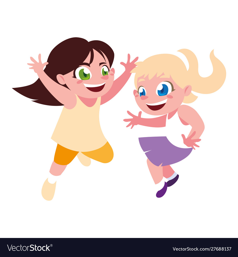 Isolated Girls Cartoons Design Royalty Free Vector Image