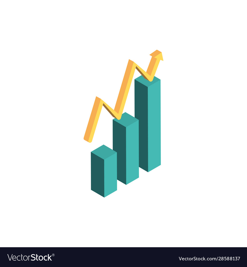 Isolated increase arrow and bars design