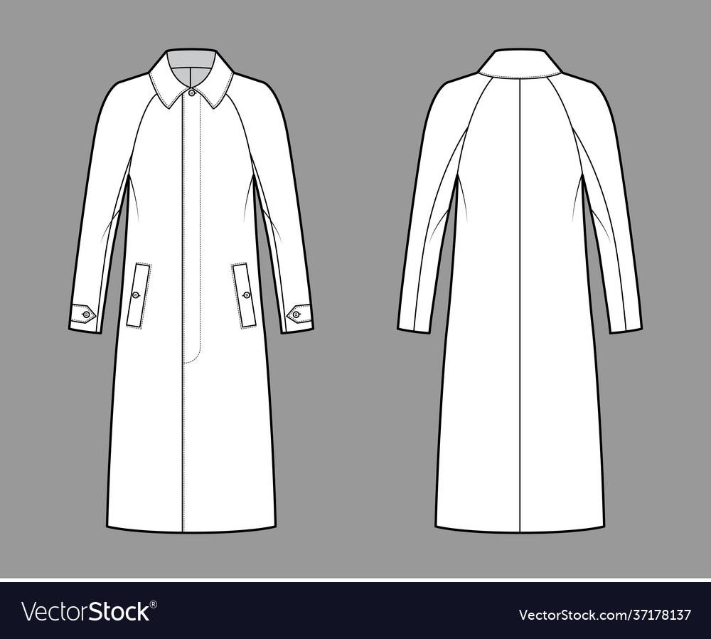 Mackintosh Coat Technical Fashion Royalty Free Vector Image