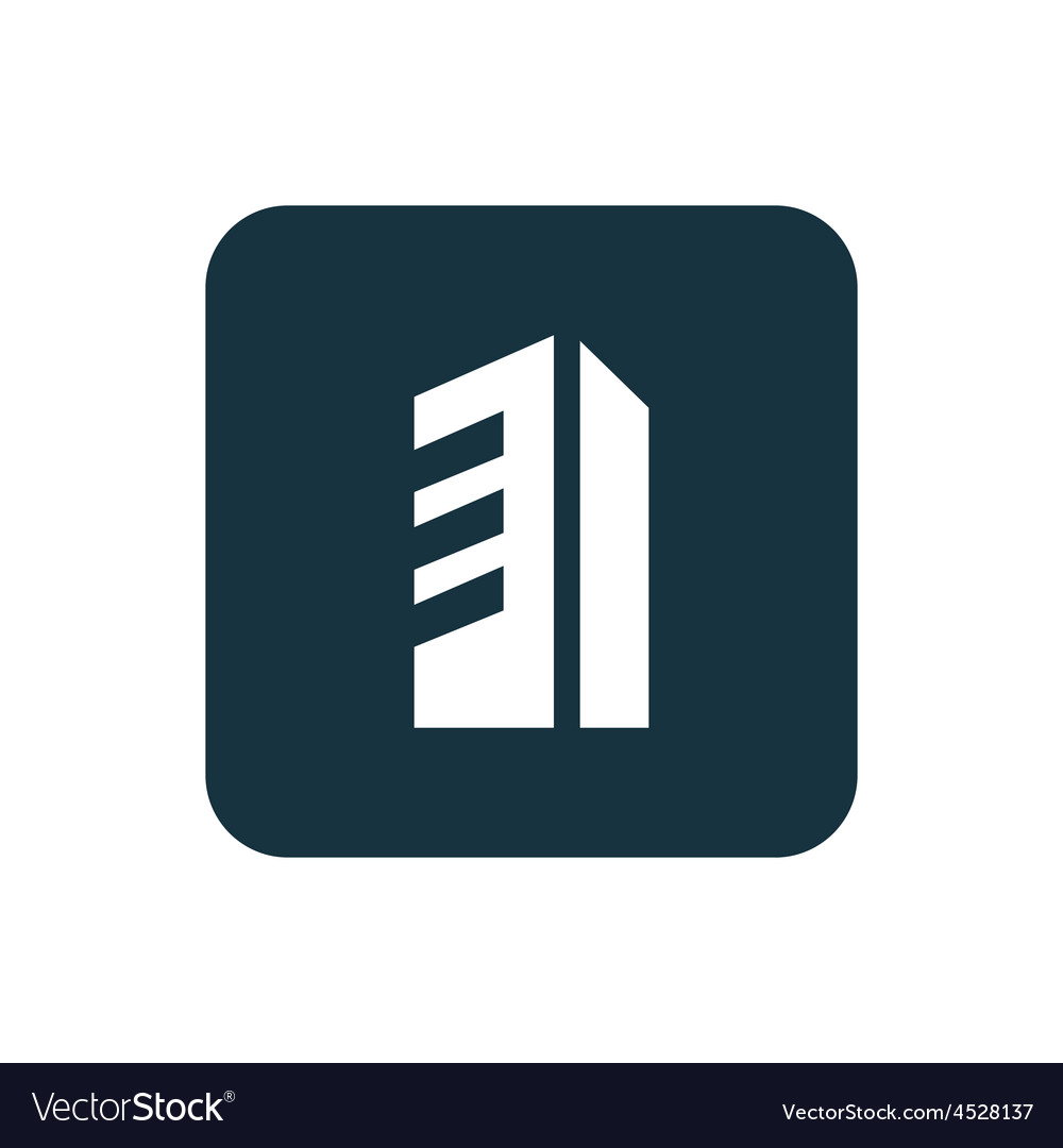 Modern Building Icon - Square Buttons