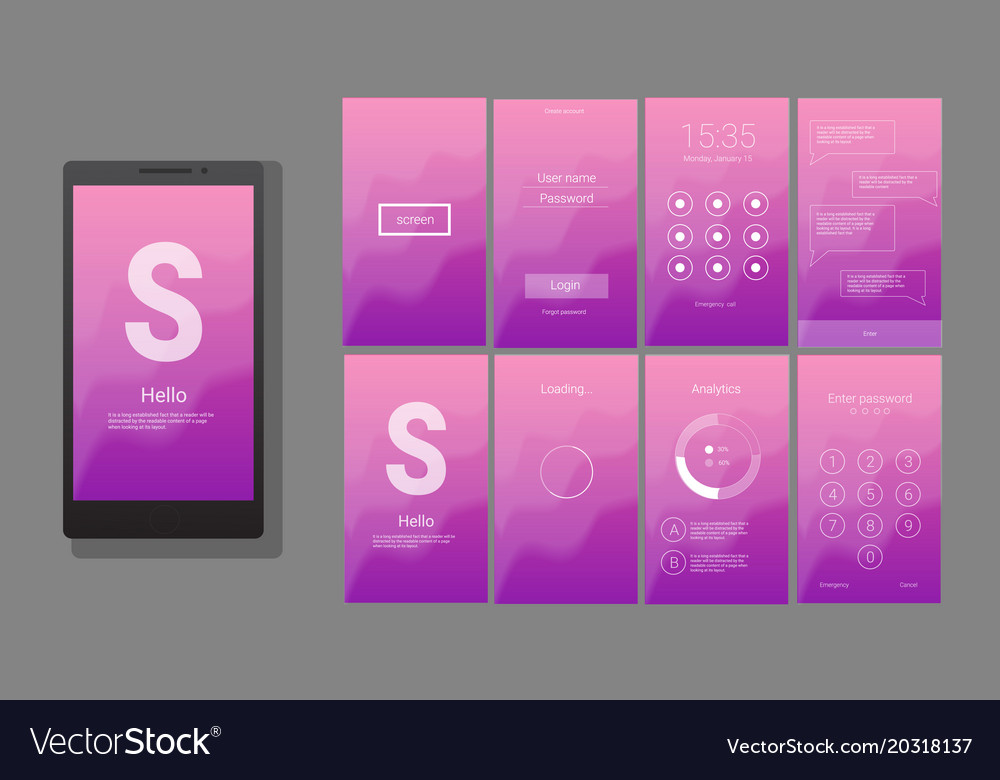 Modern ui gui screen design