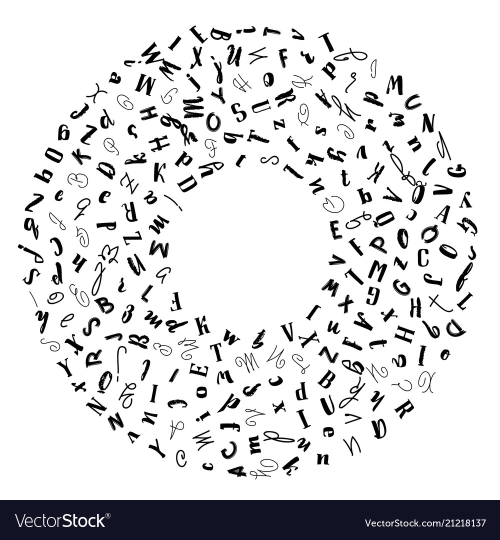 Pattern circle with letters of the alphabet