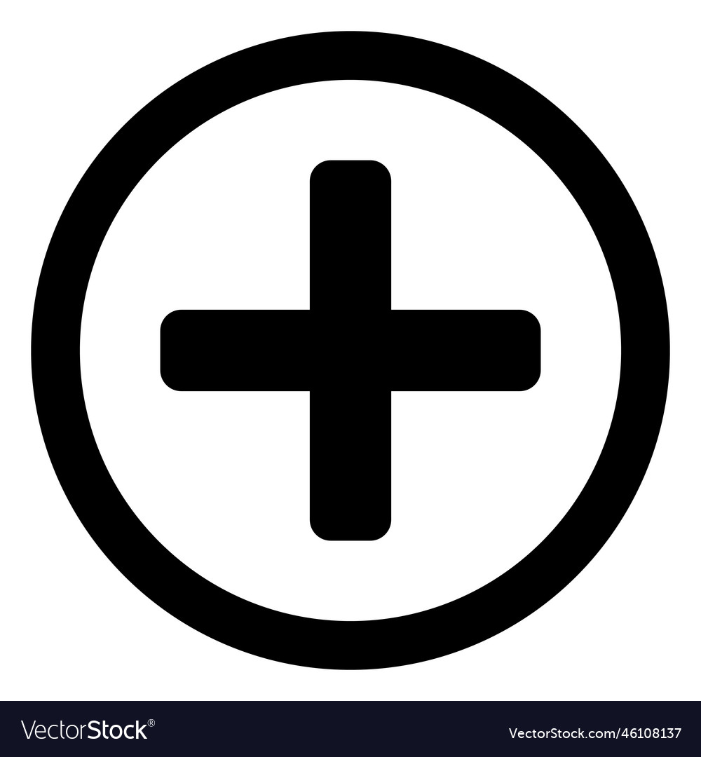 Plus icon add addition vector image Plus icon add addition