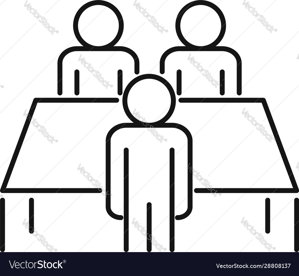 Productive table cooperation icon outline style Vector Image