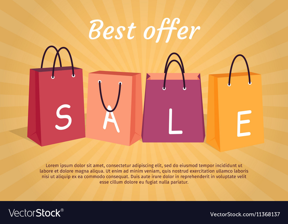 Ads offer. Sale vector. Sales conceptual image. Sale goods fun background