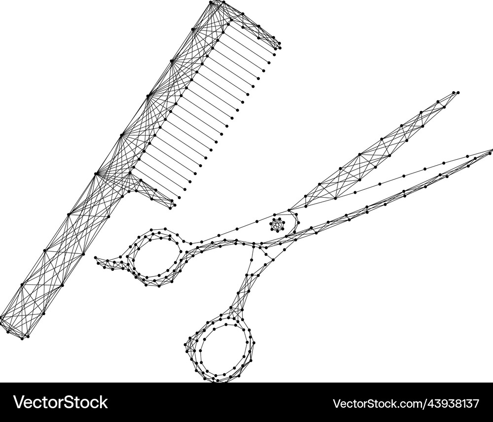 Scissors and comb hairdressing accessories from Vector Image