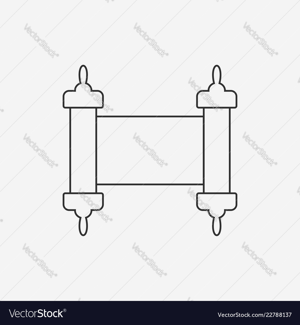 Scroll flache schwarze Kontur Design-Symbol vector image Scroll flache schwarze Kontur Design-Symbol