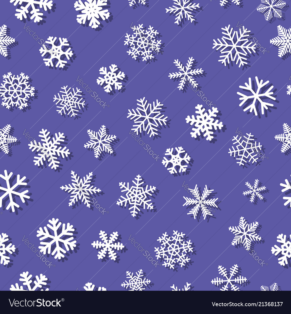 Seamless pattern of snowflakes with shadows vector image Seamless pattern of snowflakes with shadows