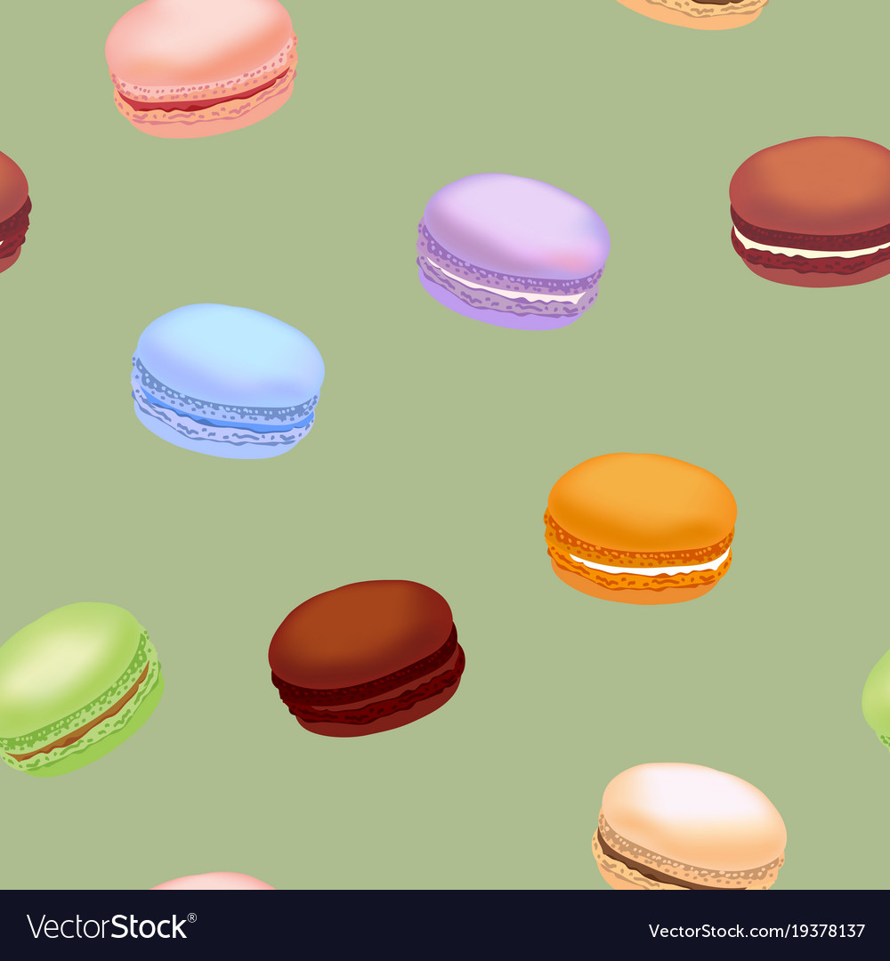 Seamless pattern with colorful macaroon cookies
