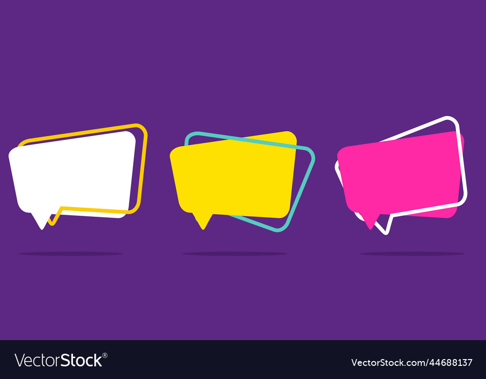 Set of speech bubbles blank empty vector image Set of speech bubbles blank empty