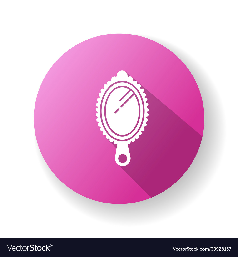 Small hand mirror pink flat design long shadow