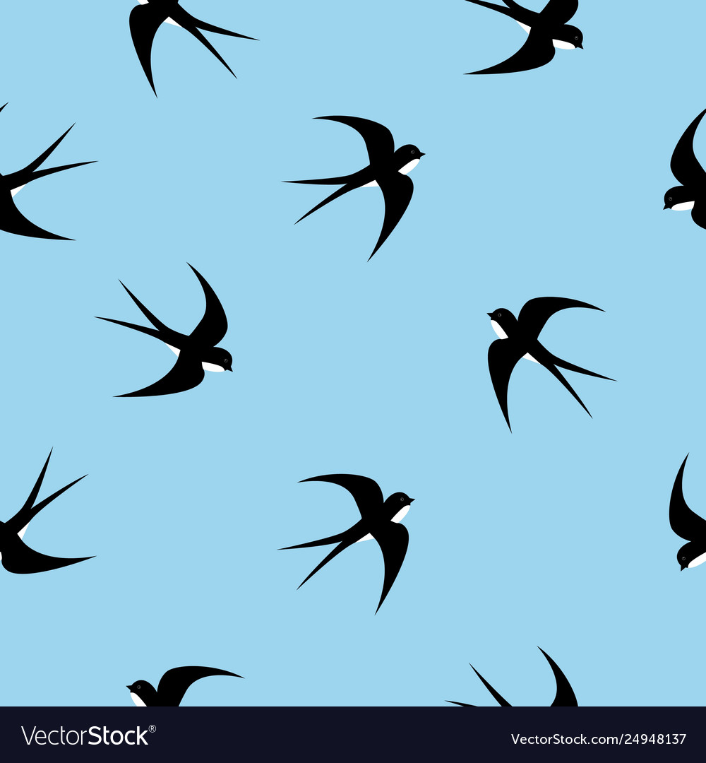 Swallow swift birds graphic pattern Royalty Free Vector