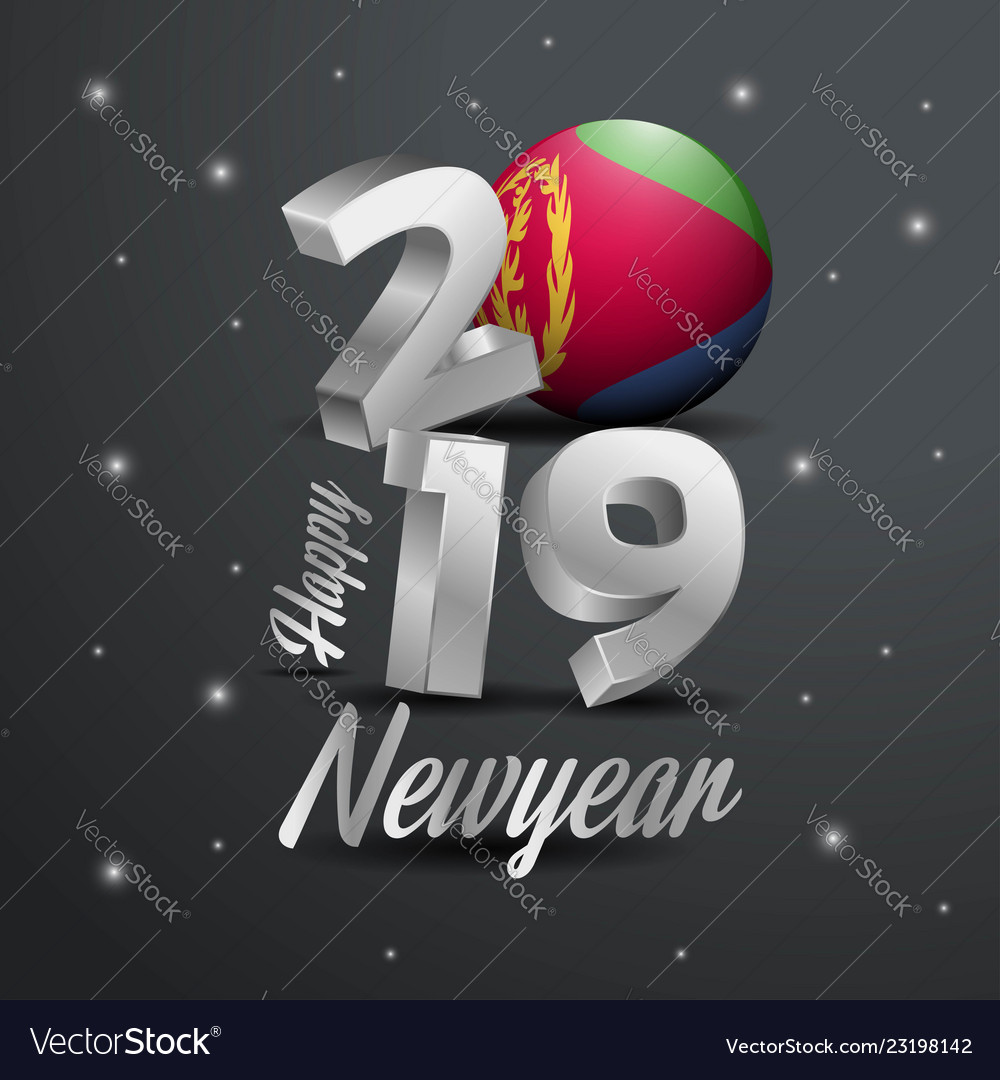 2019 happy new year eritrea flag typography
