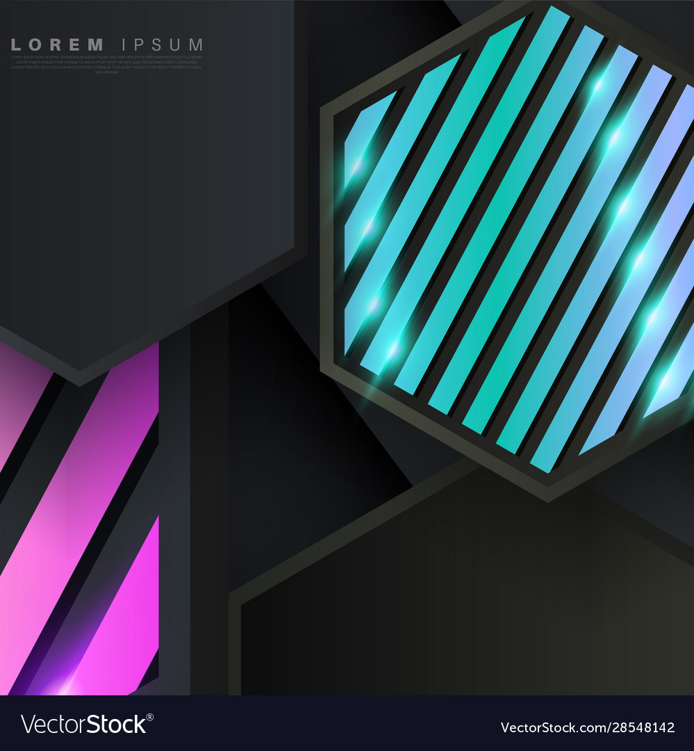 Abstract background gray hexagon with shadow vector image Abstract background gray hexagon with shadow