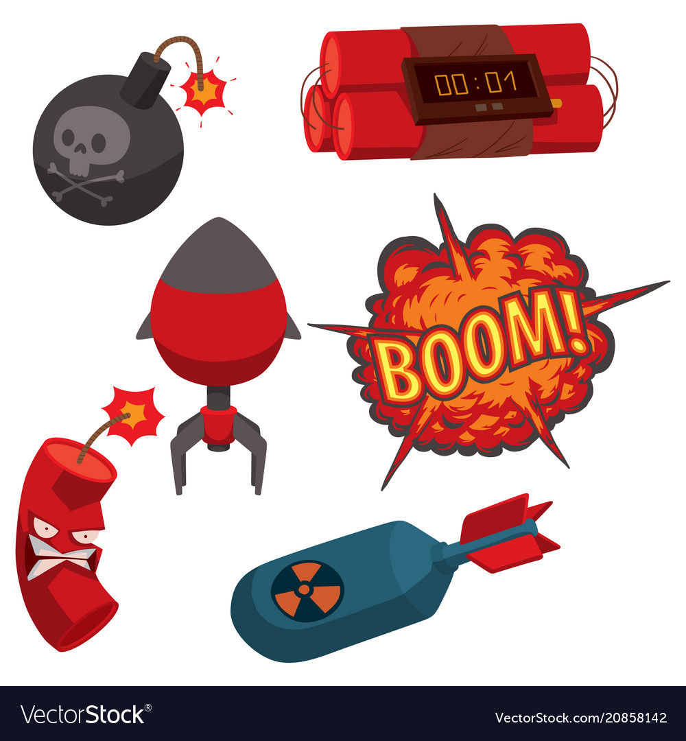 Bomb dynamite fuse grenade Royalty Free Vector Image