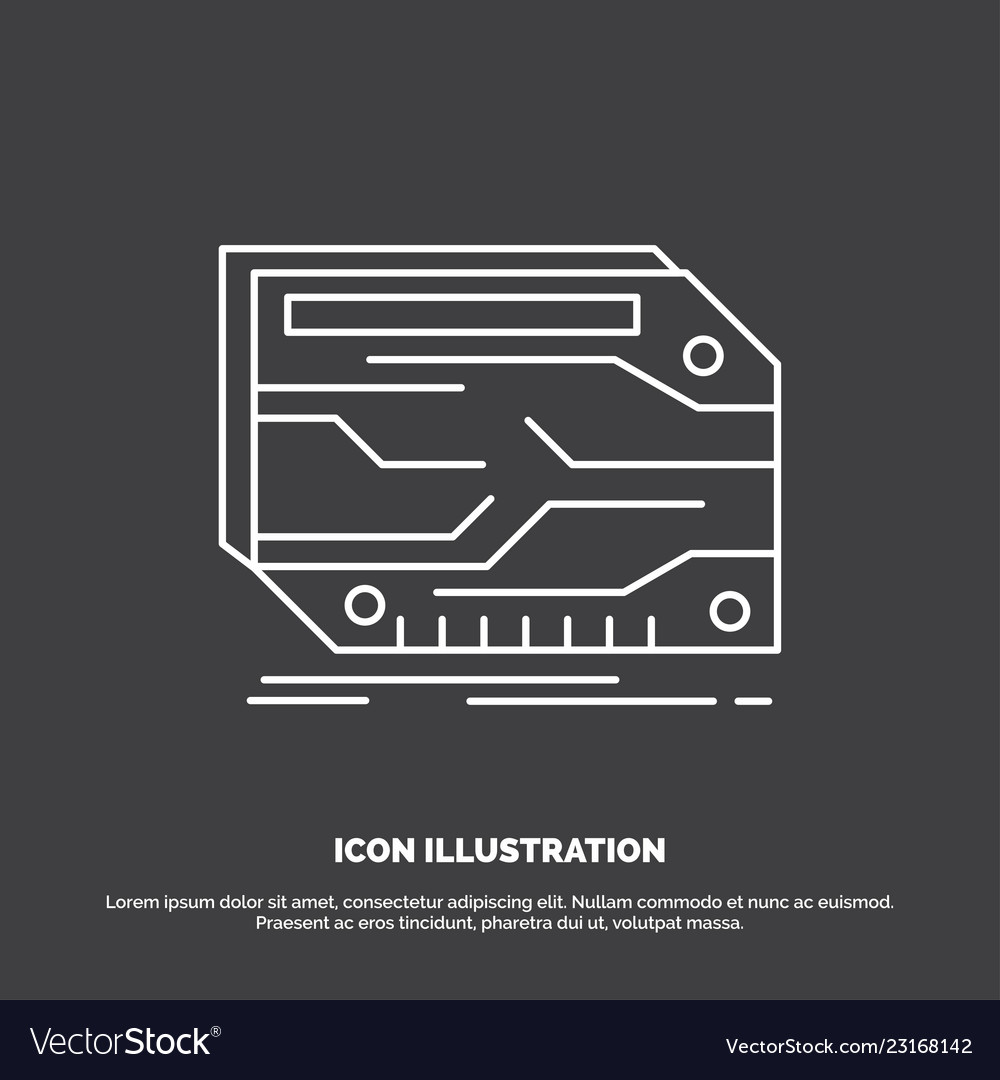 Card component custom electronic memory icon line vector image Card component custom electronic memory icon line