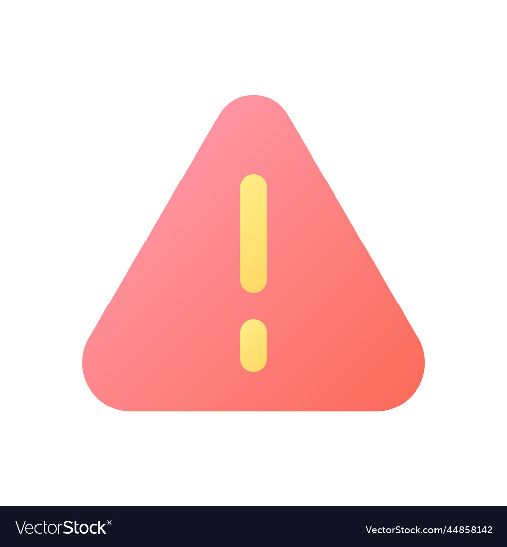 Caution sign pixel perfect flat gradient color ui