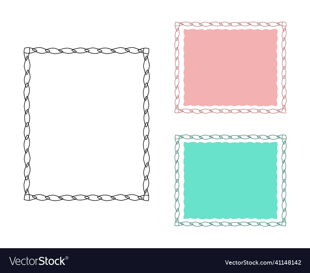 Chain shape border rectangle frames set