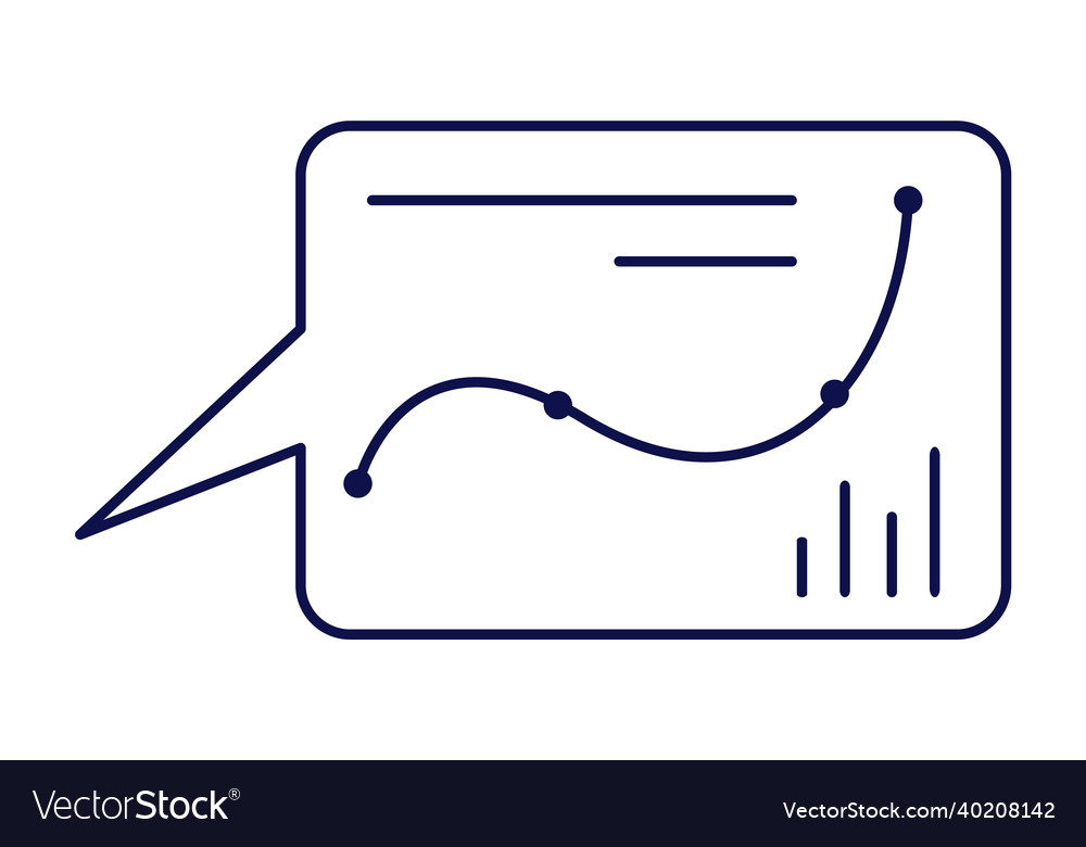 Chat bubble with graph icon message