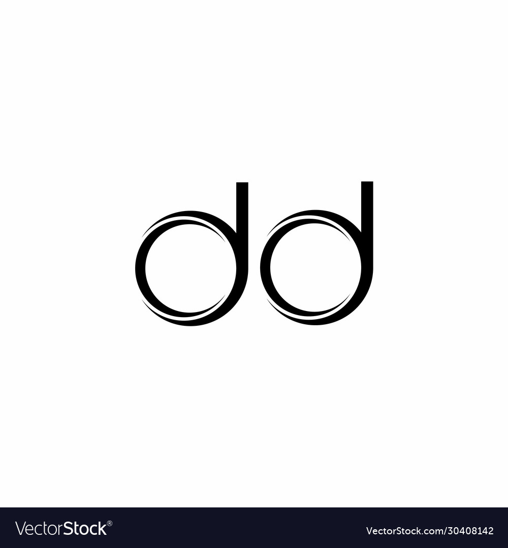 Dd logo monogram with slice rounded modern design