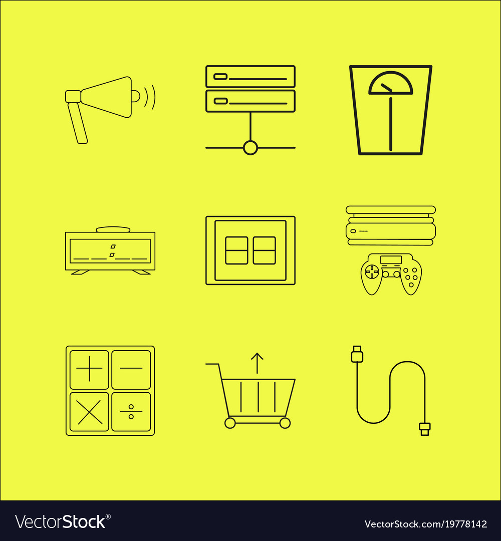 Devices linear icon set simple outline icons
