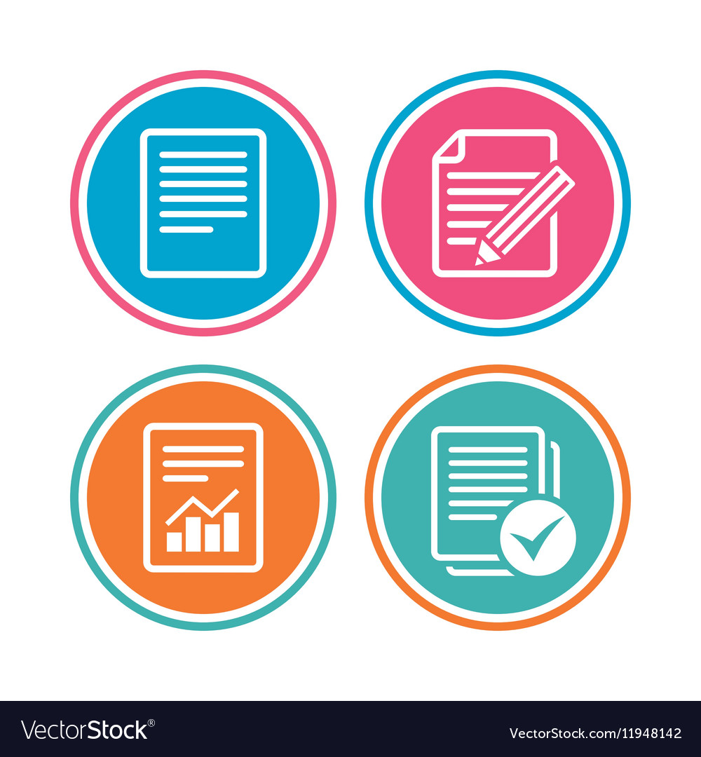 Document icons file with chart and checkbox