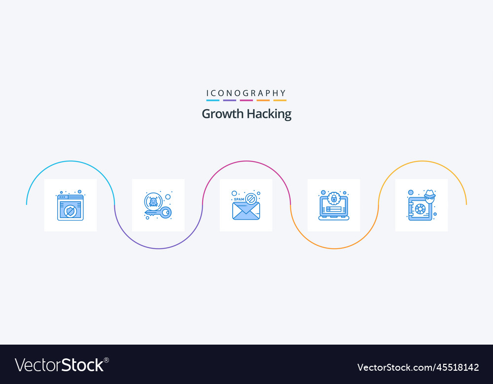 Hacking blue 5 icon pack including secure lock
