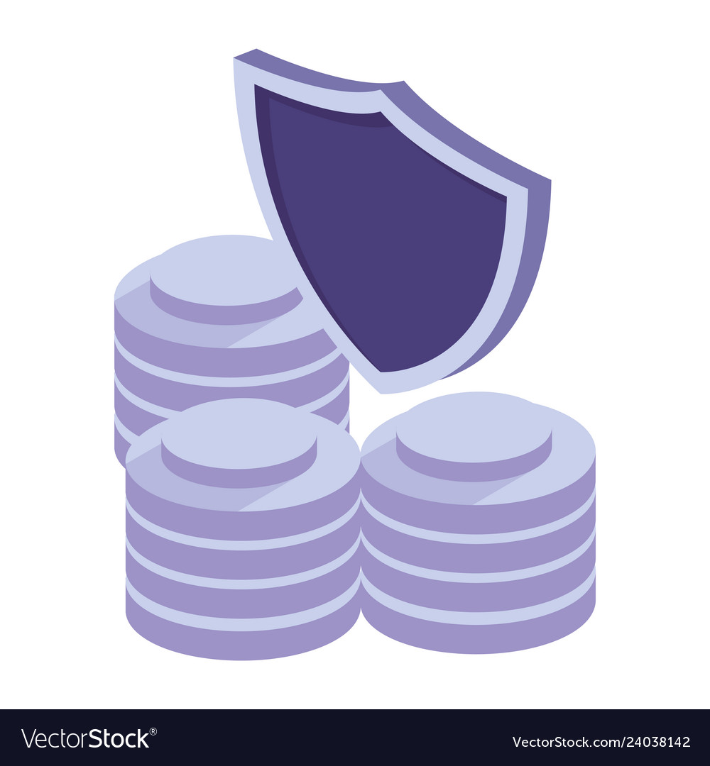 Hard drive with security shield vector image Hard drive with security shield