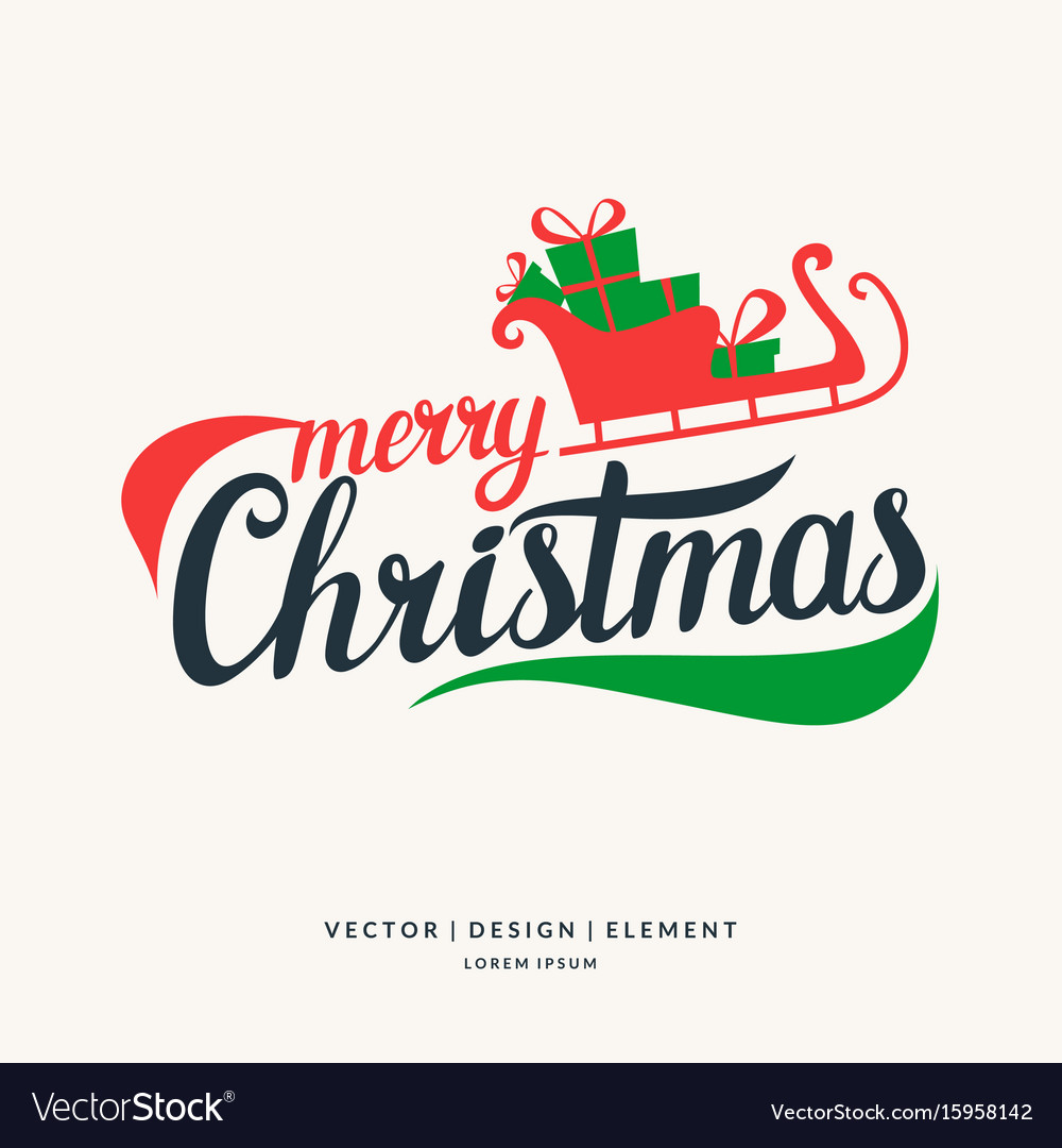 Modern hand drawn lettering phrase merry christmas