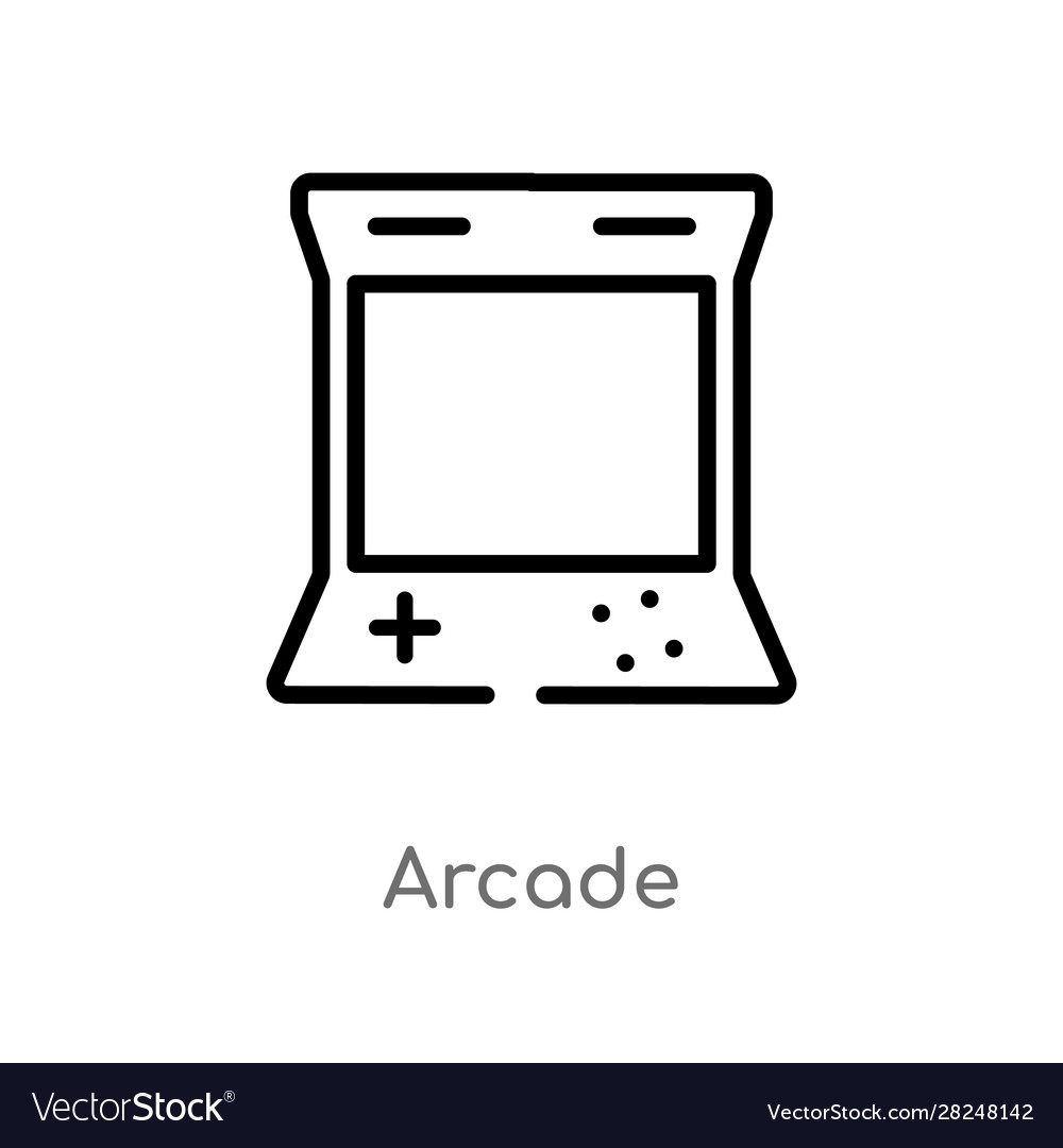 Outline arcade icon isolated black simple line