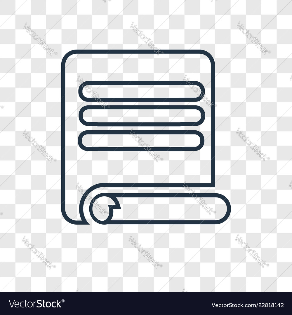 Paper concept linear icon isolated on transparent vector image Paper concept linear icon isolated on transparent