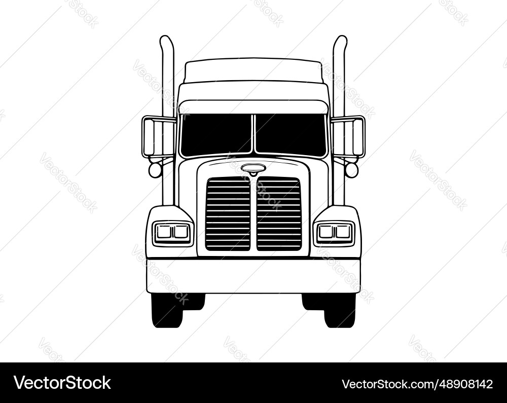 Semi truck lorry freight transportation Royalty Free Vector