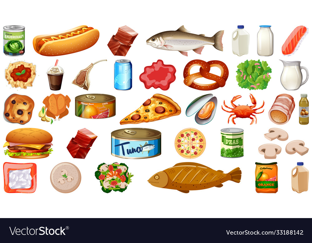 Set food isolated