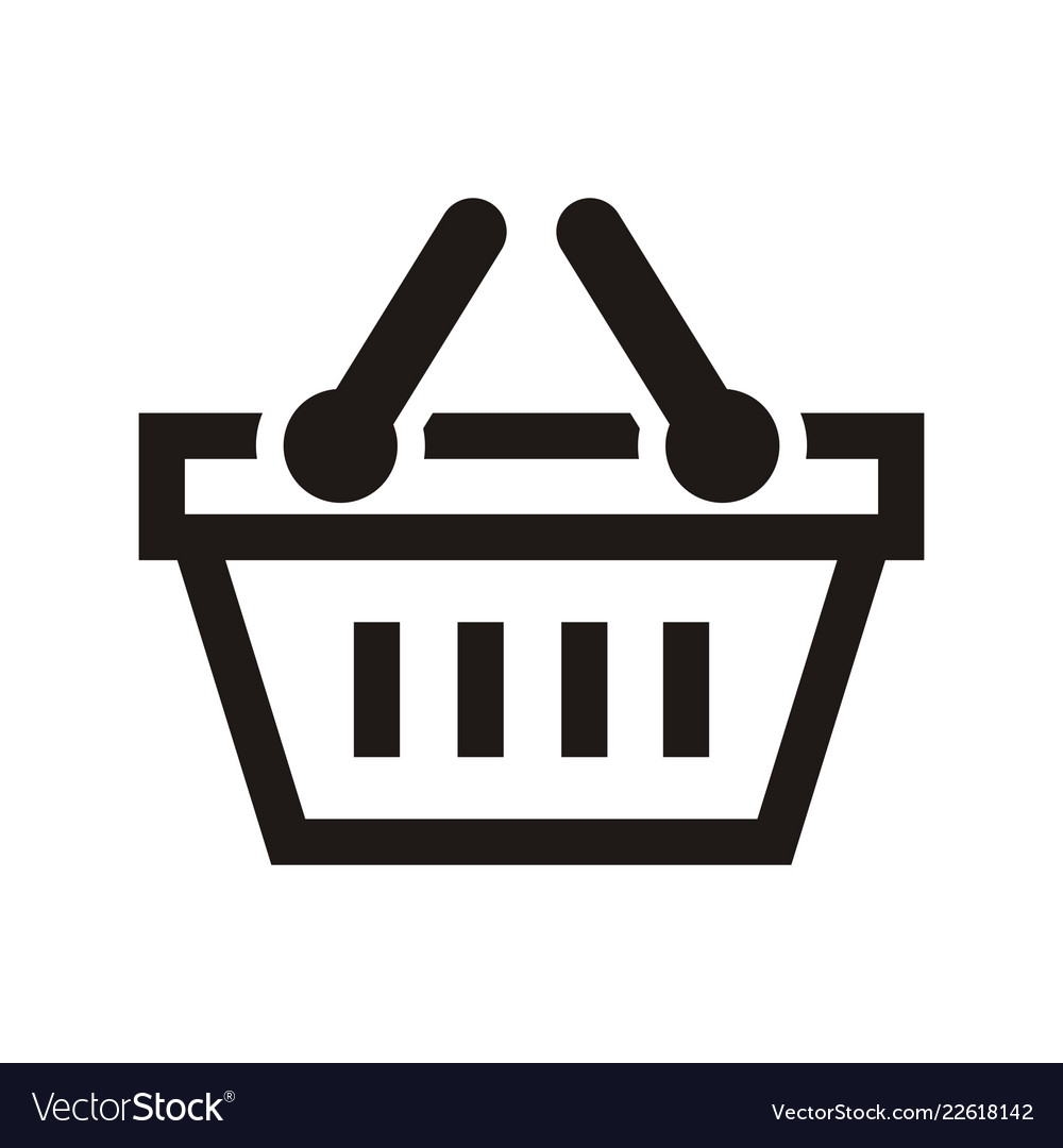 Basket market buy shop store design Royalty Free Vector