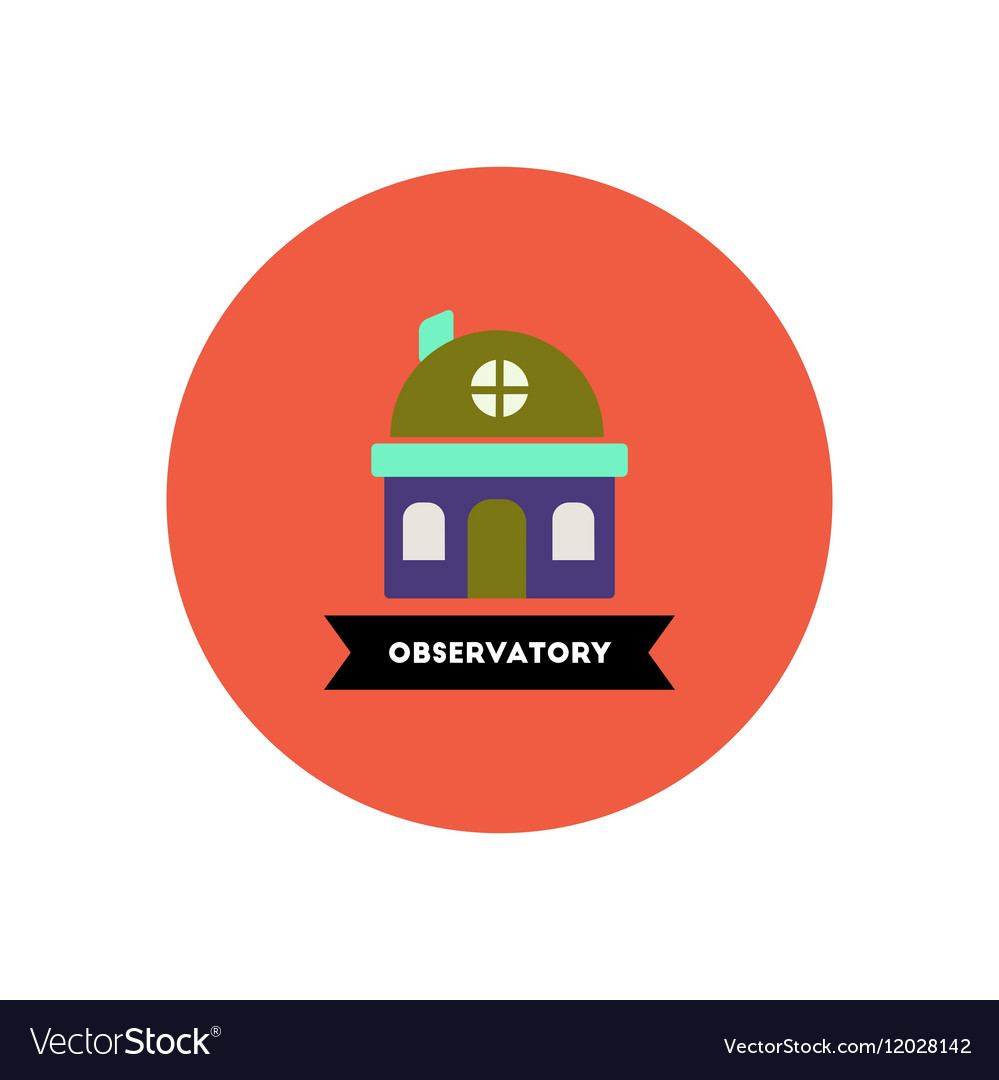 Stylish icon in color circle building observatory
