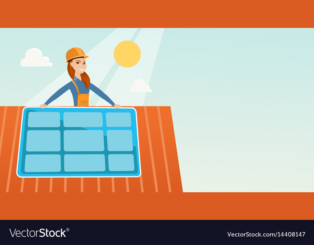 Constructor installing solar panel