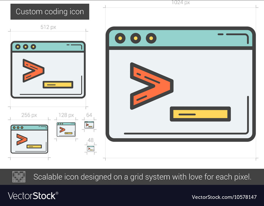 Custom coding line icon