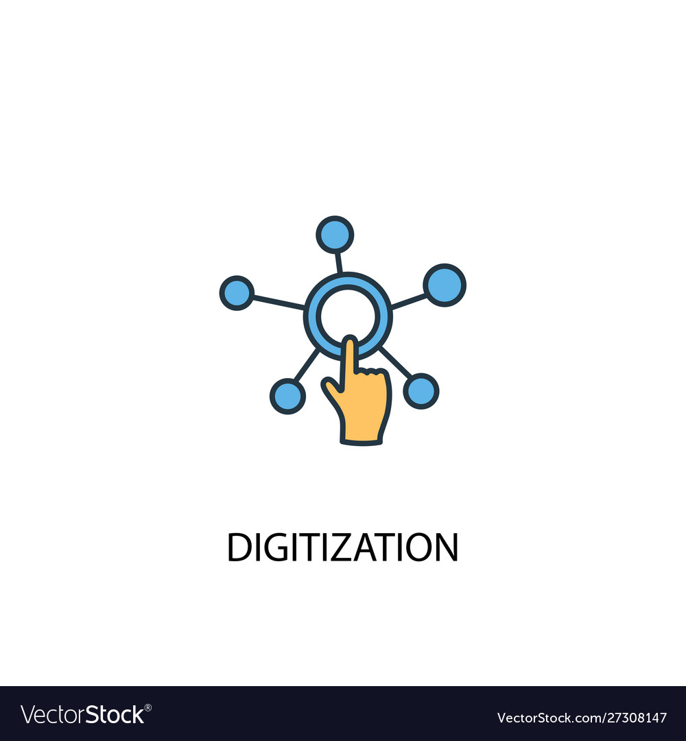 Digitization concept 2 colored line icon simple Vector Image