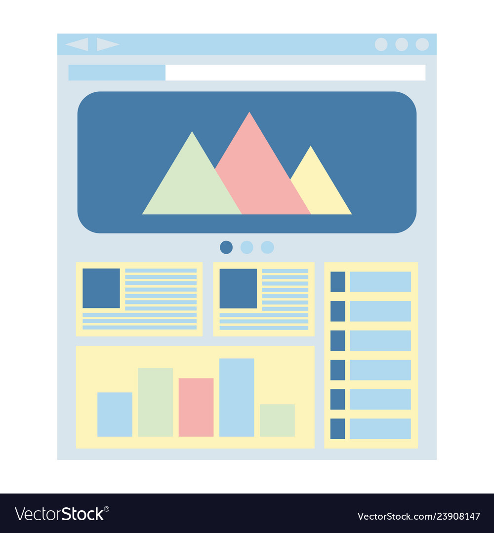 Flat website template web design technology vector image Flat website template web design technology