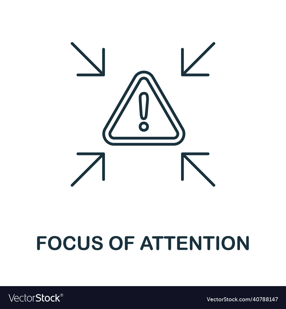 Focus of attention icon line element from Vector Image Focus of attention icon line element from