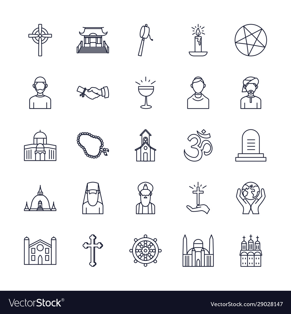 Icon set world religious symbols