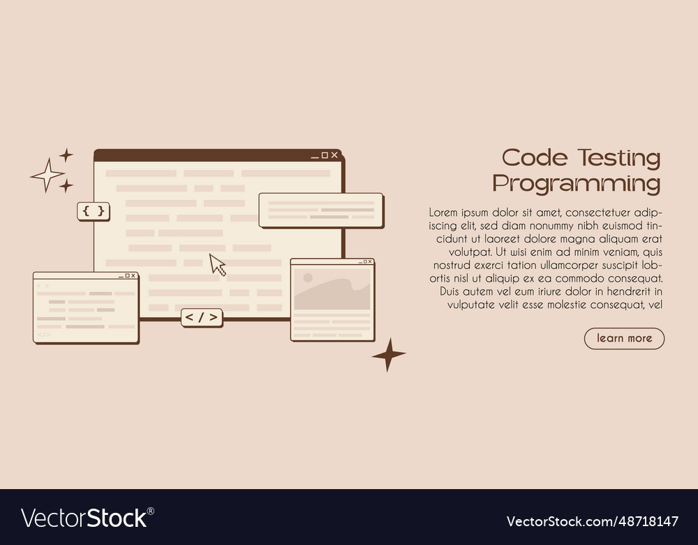 Software developer or code testing web banner vector image Software developer or code testing web banner
