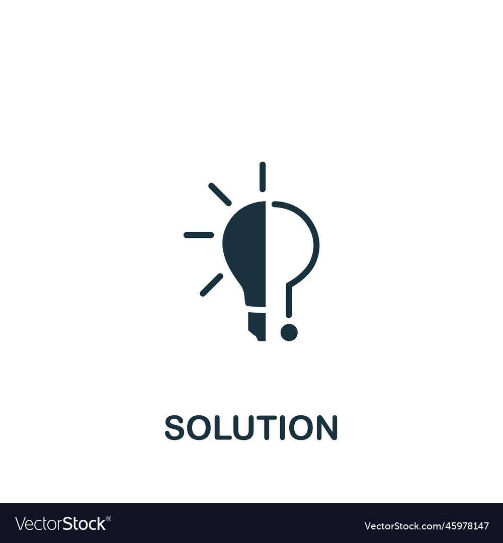 Solution icon monochrome simple sign from idea Vector Image