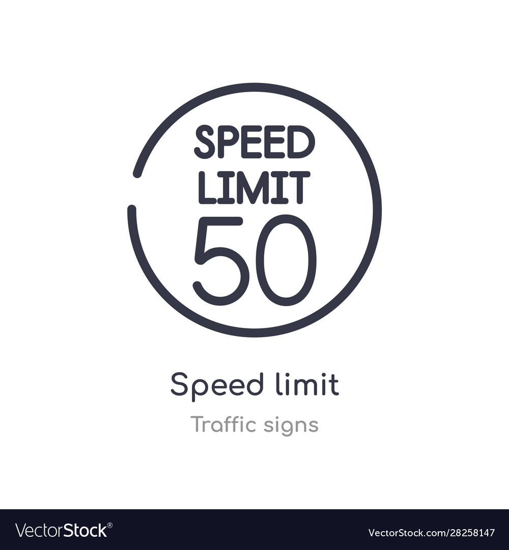 Speed limit outline icon isolated line from