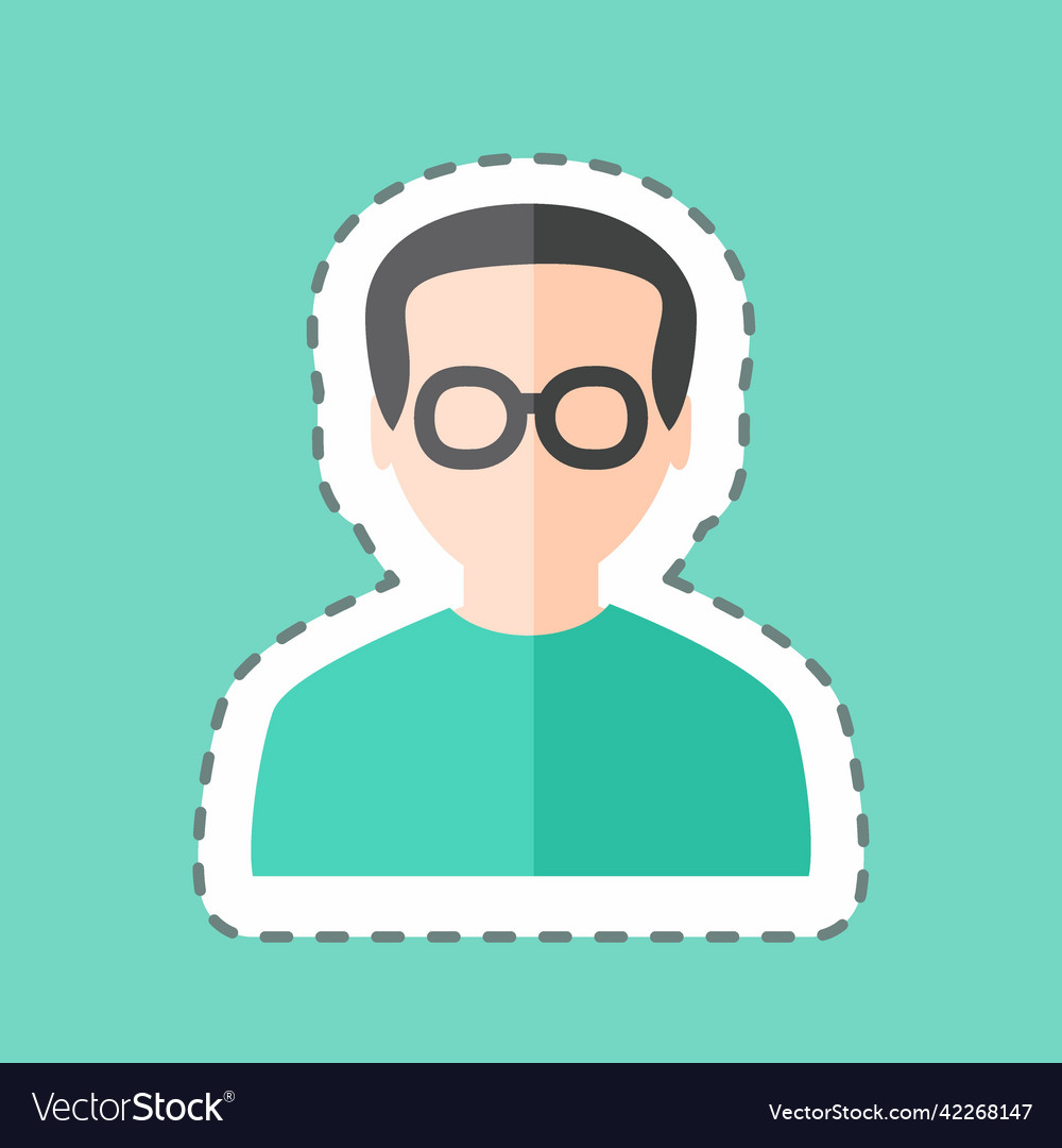 Sticker line cut programmer suitable vector image Sticker line cut programmer suitable
