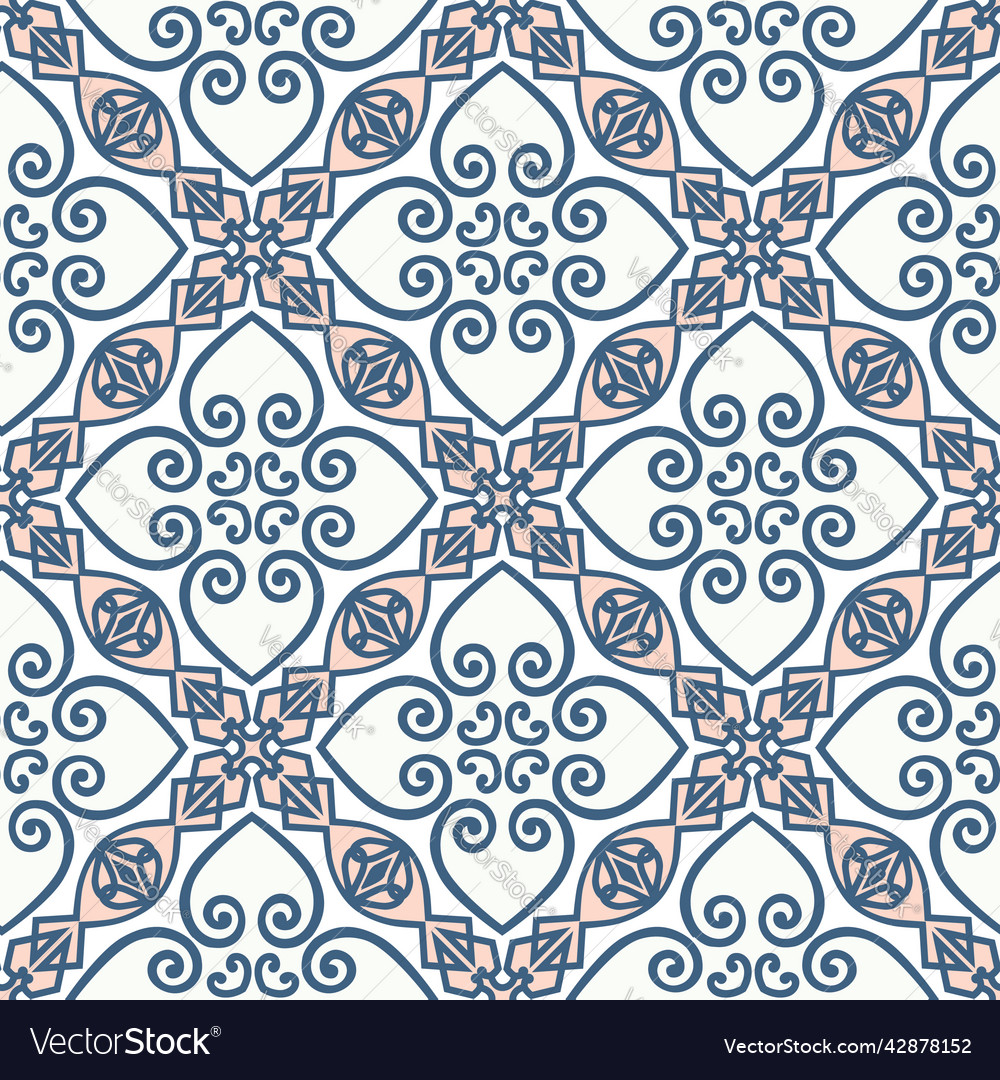 Abstract floral seamless pattern mosaic floral vector image Abstract floral seamless pattern mosaic floral