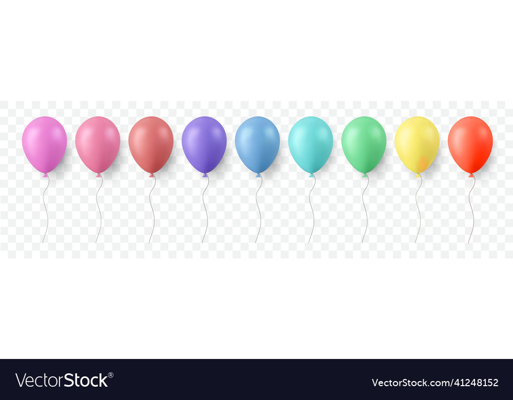 Balloon set isolated on transparent background vector image Balloon set isolated on transparent background